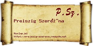 Preiszig Szeréna névjegykártya